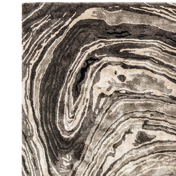 Katherine Carnaby Tuscany Modern Abstract Marbled Shimmer Smooth Soft-Touch High-Density Handmade Bamboo Silk/Wool Marquina Marble Ivory Beige/Taupe/Black/Charcoal/Grey/Silver Rug-Asiatic Carpets-Rug Love - The Most Loved Rug Store